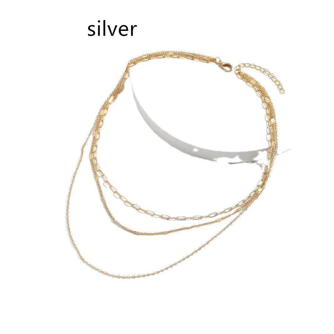 Simple Retro Geometric Multi-Layer Necklace – Buy Now - ZA-Zola