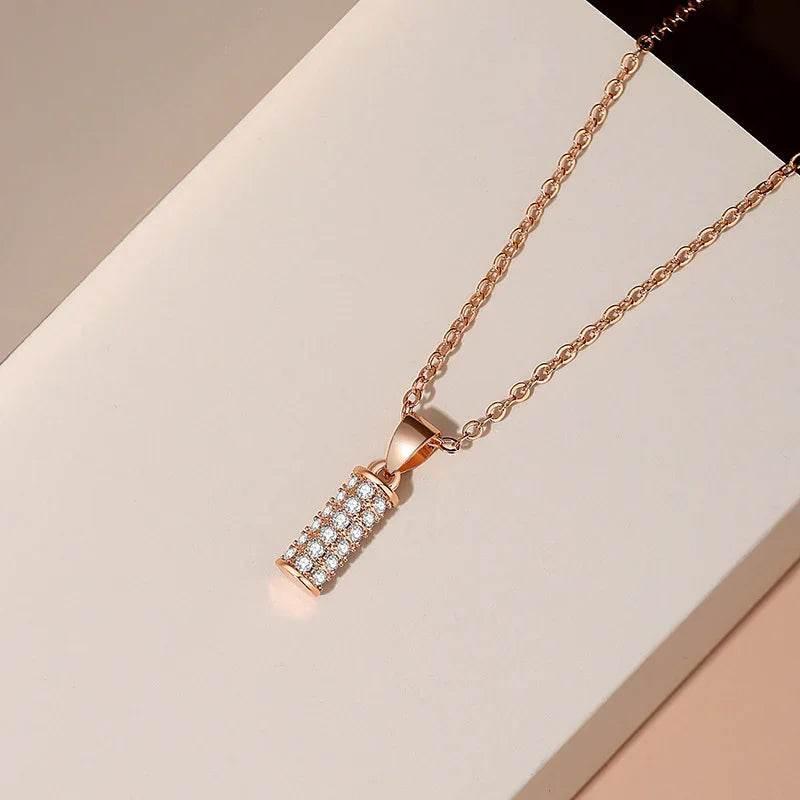 Elegant Flat Stick Zircon Pendant Necklace Women - ZA-Zola