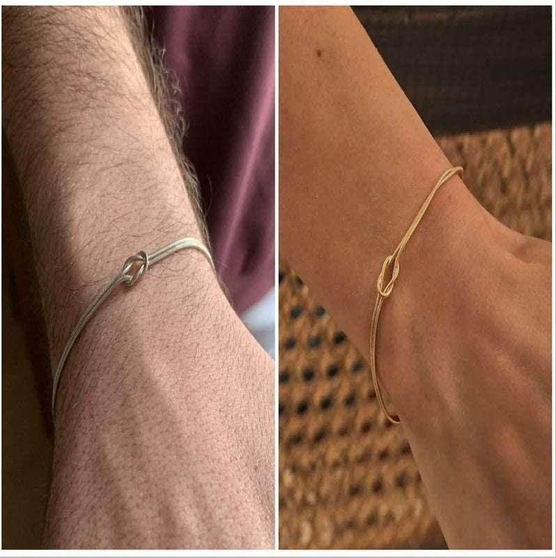 Stainless Steel Knot Necklace & Bracelet – Valentine's Gift - ZA-Zola