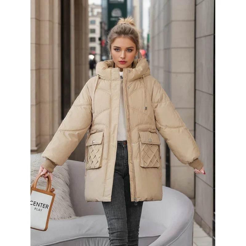 Winter Warm Hooded Coat with Pockets – Cozy & Stylish Jacket | Buy Now! - ZA-Zola