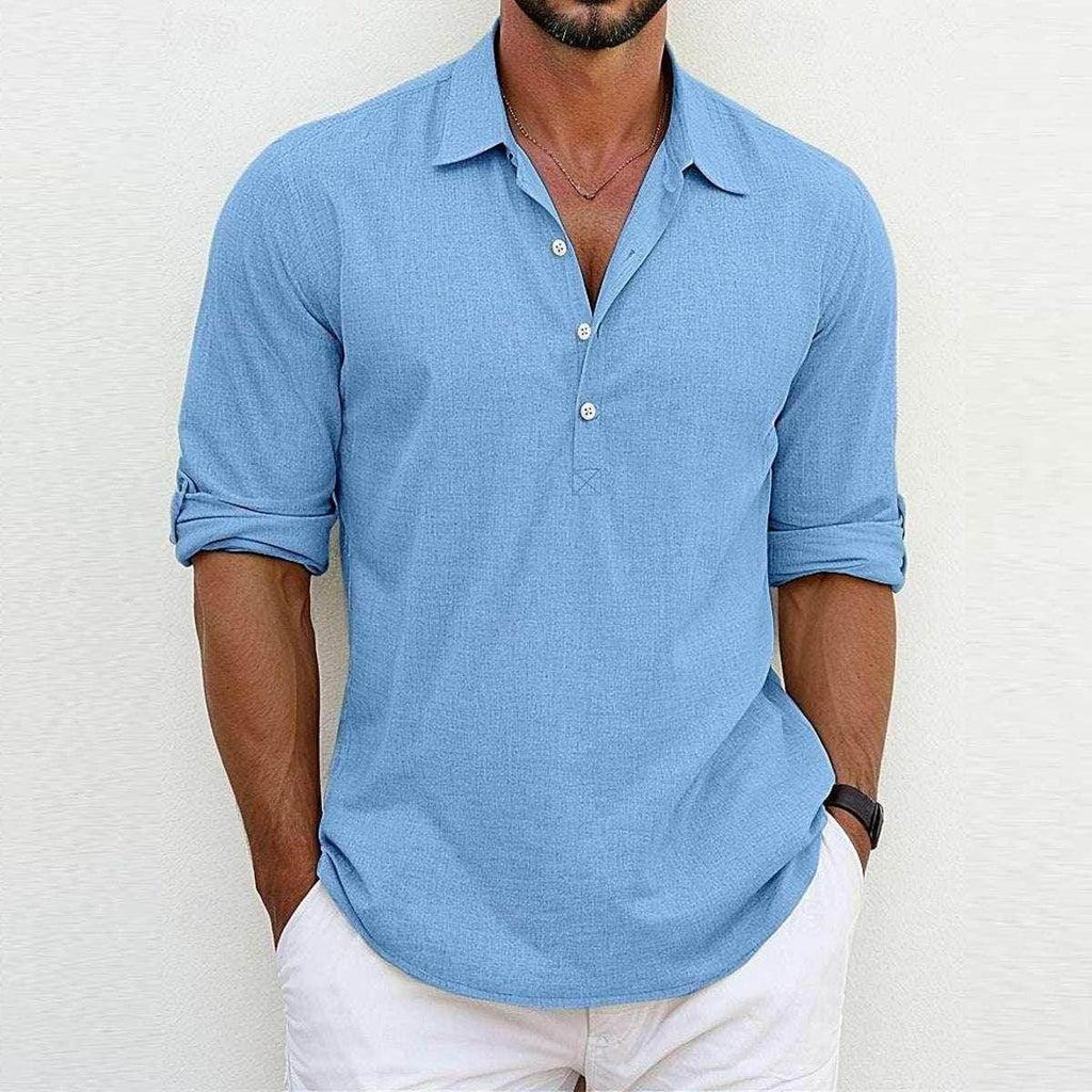 Men’s Solid Polo Collar Shirt – Casual & Stylish, Buy Now! - ZA-Zola