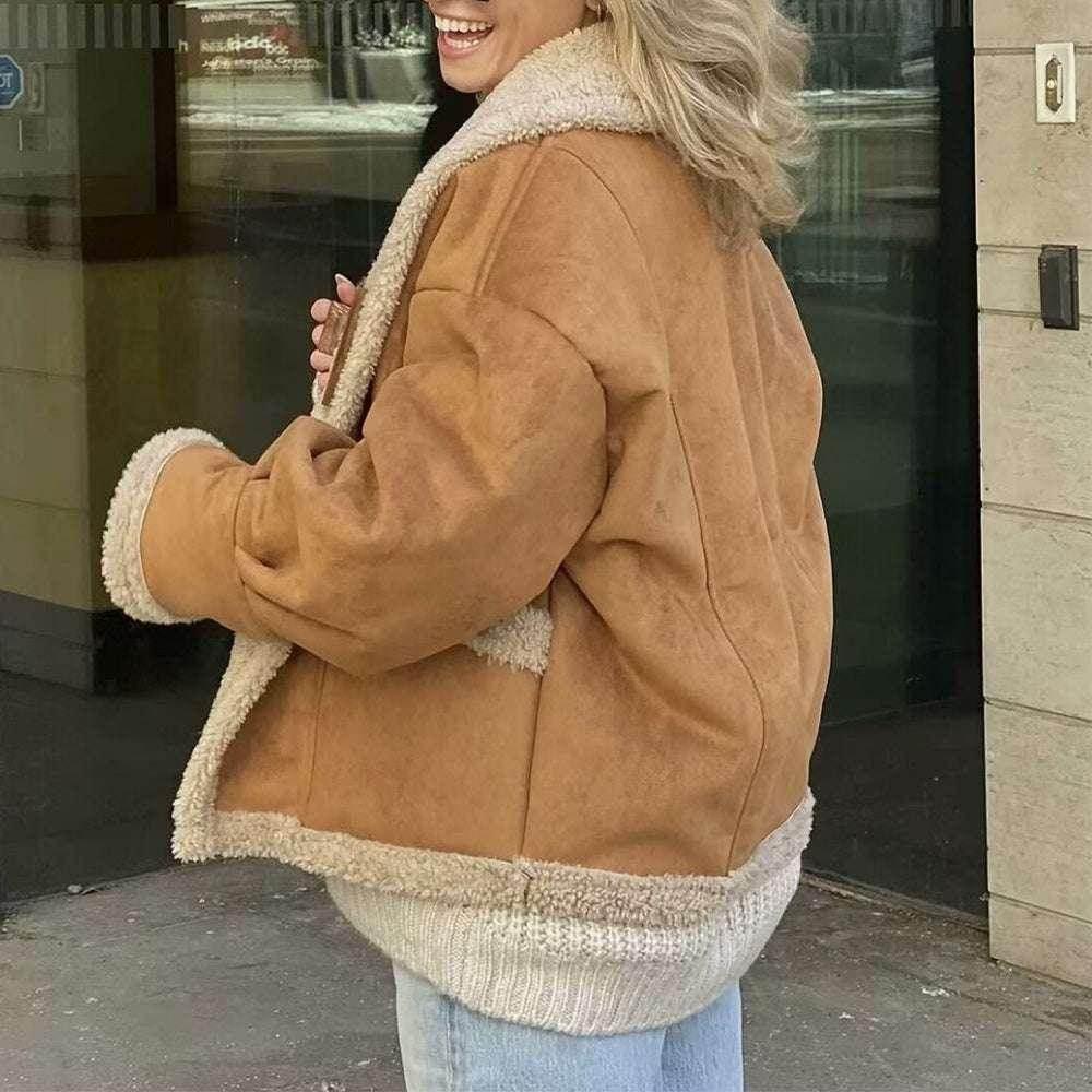 Lapel Woolen Coat with Pockets – Women’s Winter Jacket - ZA-Zola