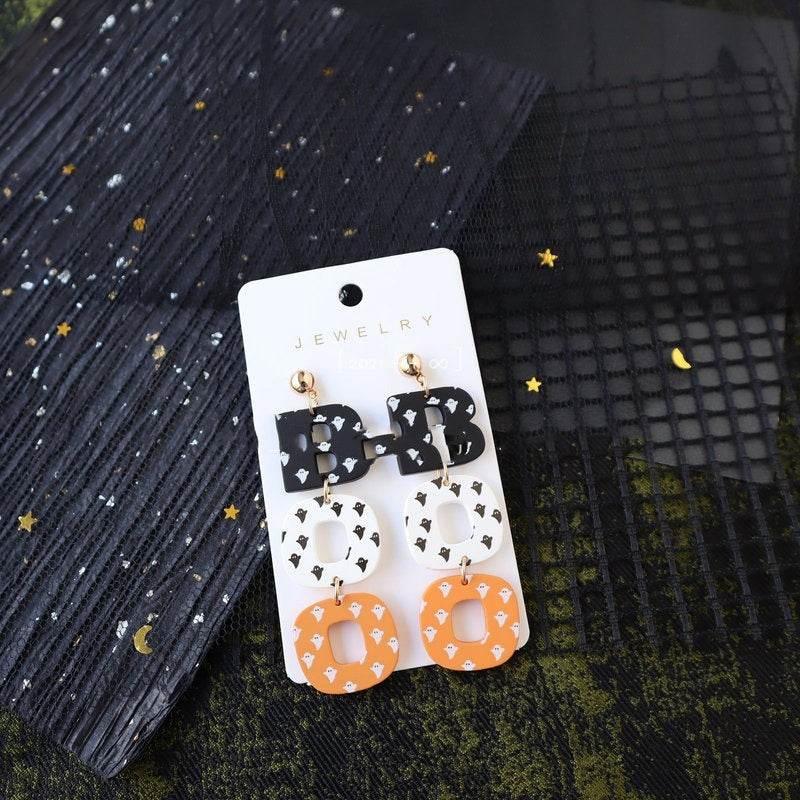 ZA-Zola Halloween BOO Ghost Earrings for Women - ZA-Zola