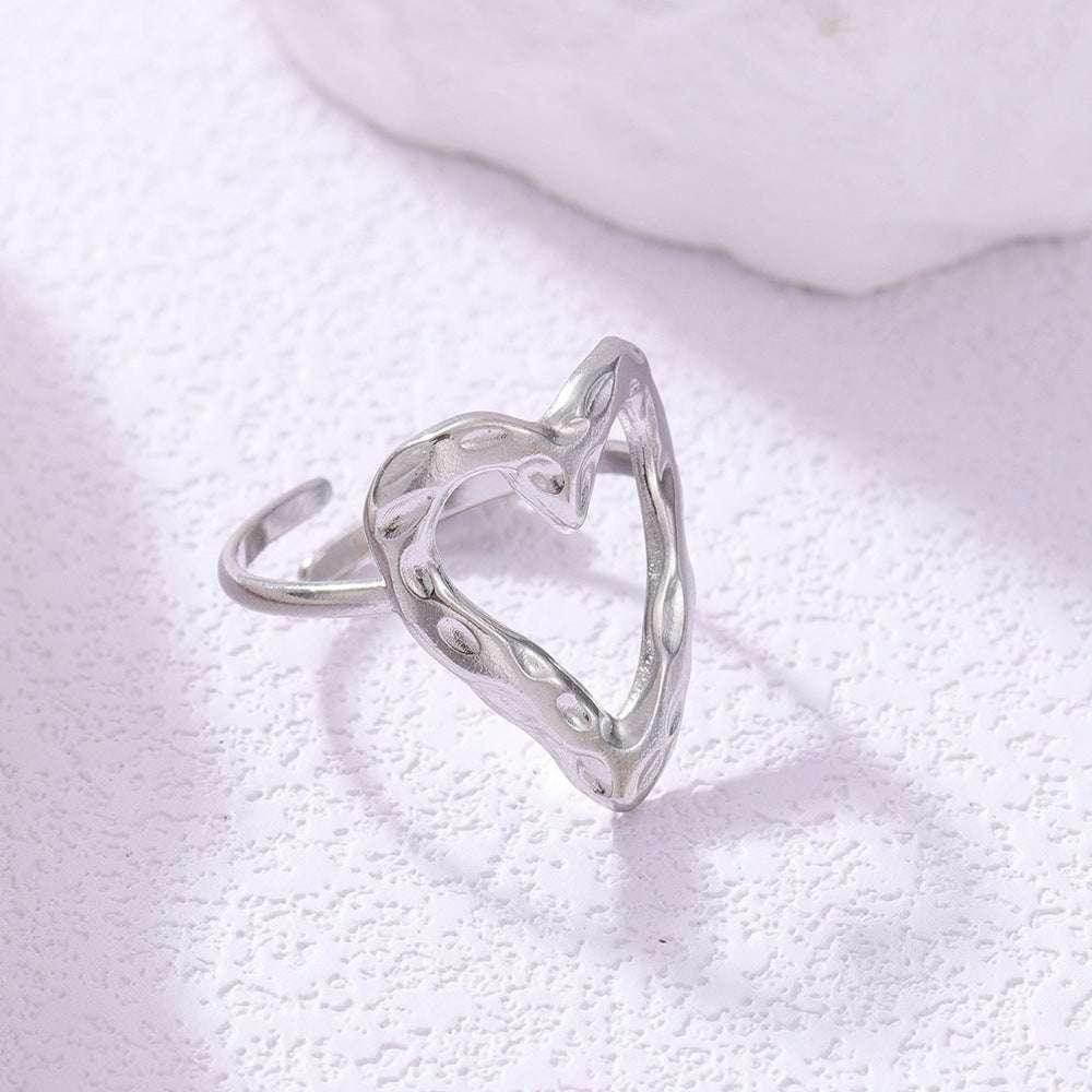 Retro Love Adjustable Stainless Steel Unisex Ring - ZA-Zola