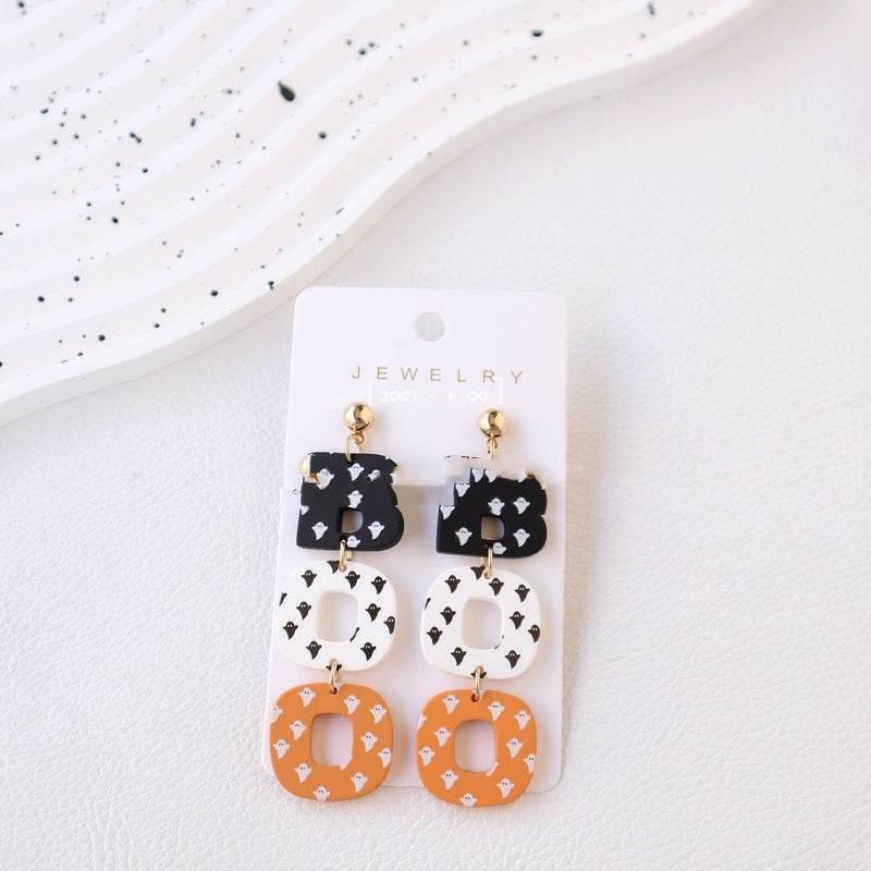 ZA-Zola Halloween BOO Ghost Earrings for Women - ZA-Zola