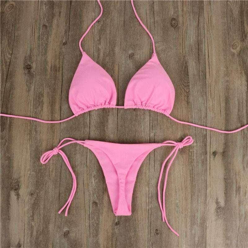 Halter Neck Tie Bikini | Flirty & Comfortable Fit - ZA-Zola
