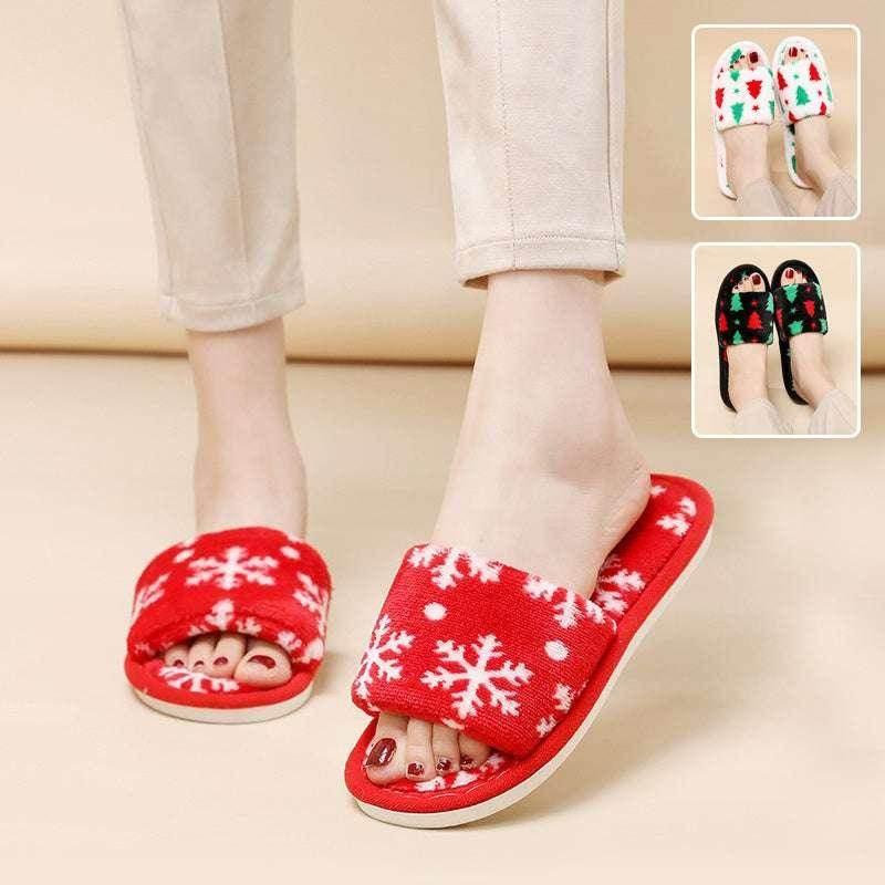 Christmas Tree Plush Slippers – Festive & Fuzzy Joy - ZA-Zola