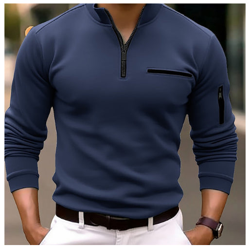 Men’s Arm Zipper Sportswear Top – Loose Fit Long Sleeve for Spring & Autumn