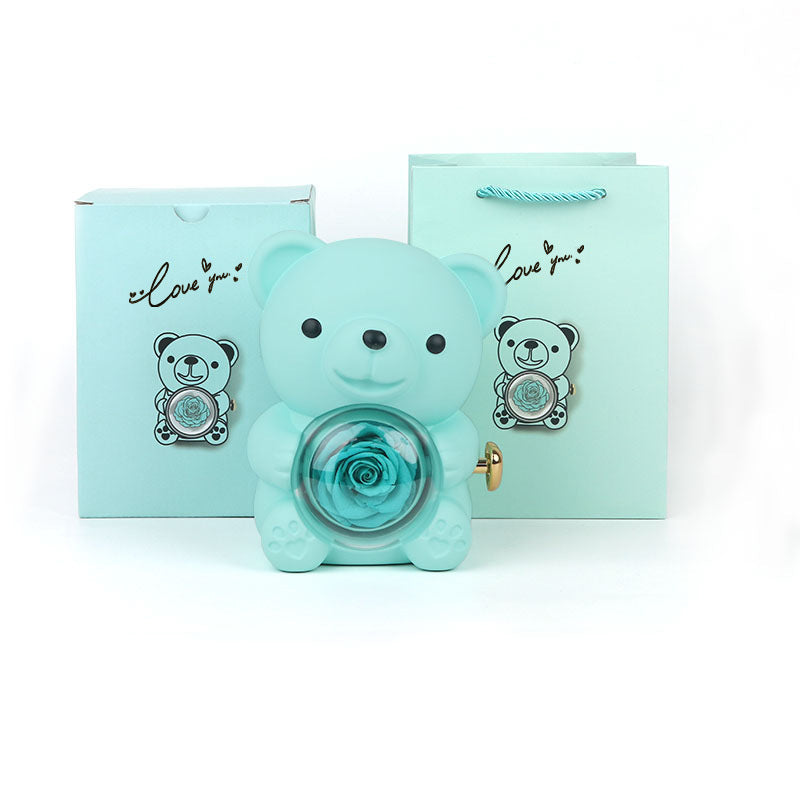 Rotating Bear Gift Box Rose Jewelry Box – ZA-Zola