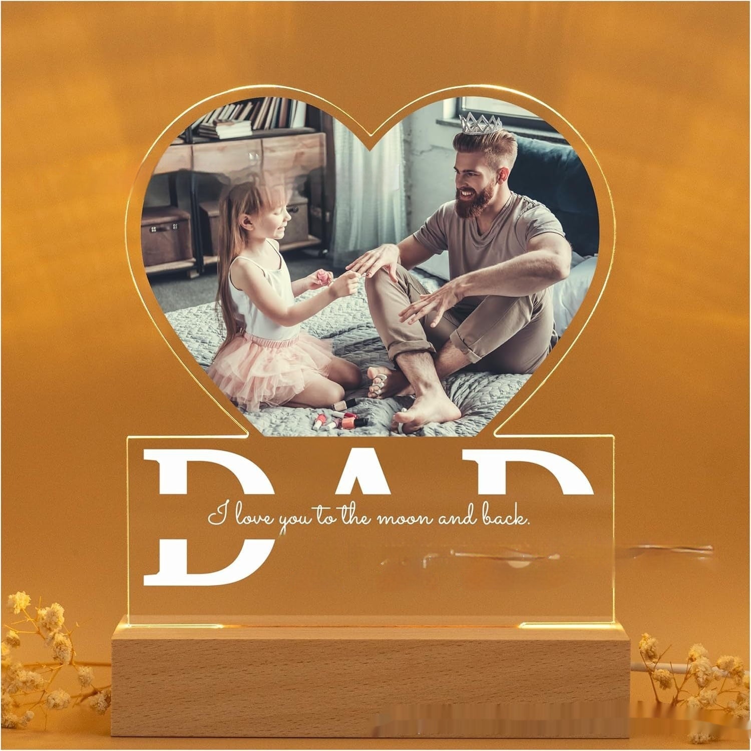 Valentine’s Day Night Light Acrylic Ornament | Personalized Photo Gift