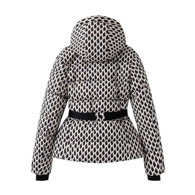 Women Belted Cotton-Padded Jacket – Slim Waist Duck Down Coat - ZA-Zola