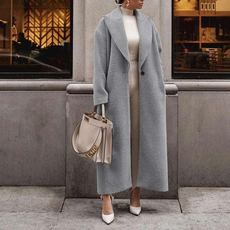 Women Plush Jacket Long Sleeve Lapel Winter Wear - ZA-Zola
