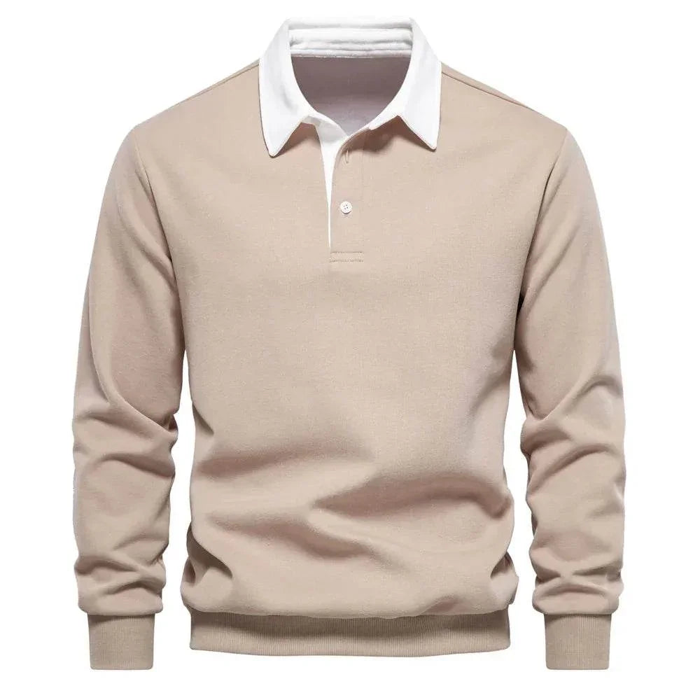 Men's Casual Long Sleeve Polo Collar Sweater - ZA-Zola