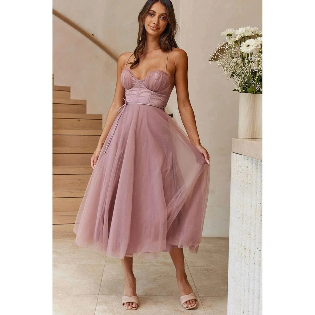 Sling Casual Mesh Dress – Women’s Lightweight Everyday Style - ZA-Zola