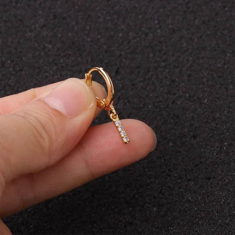Women's Zircon Letter Earrings – Stylish Gold Jewelry - ZA-Zola