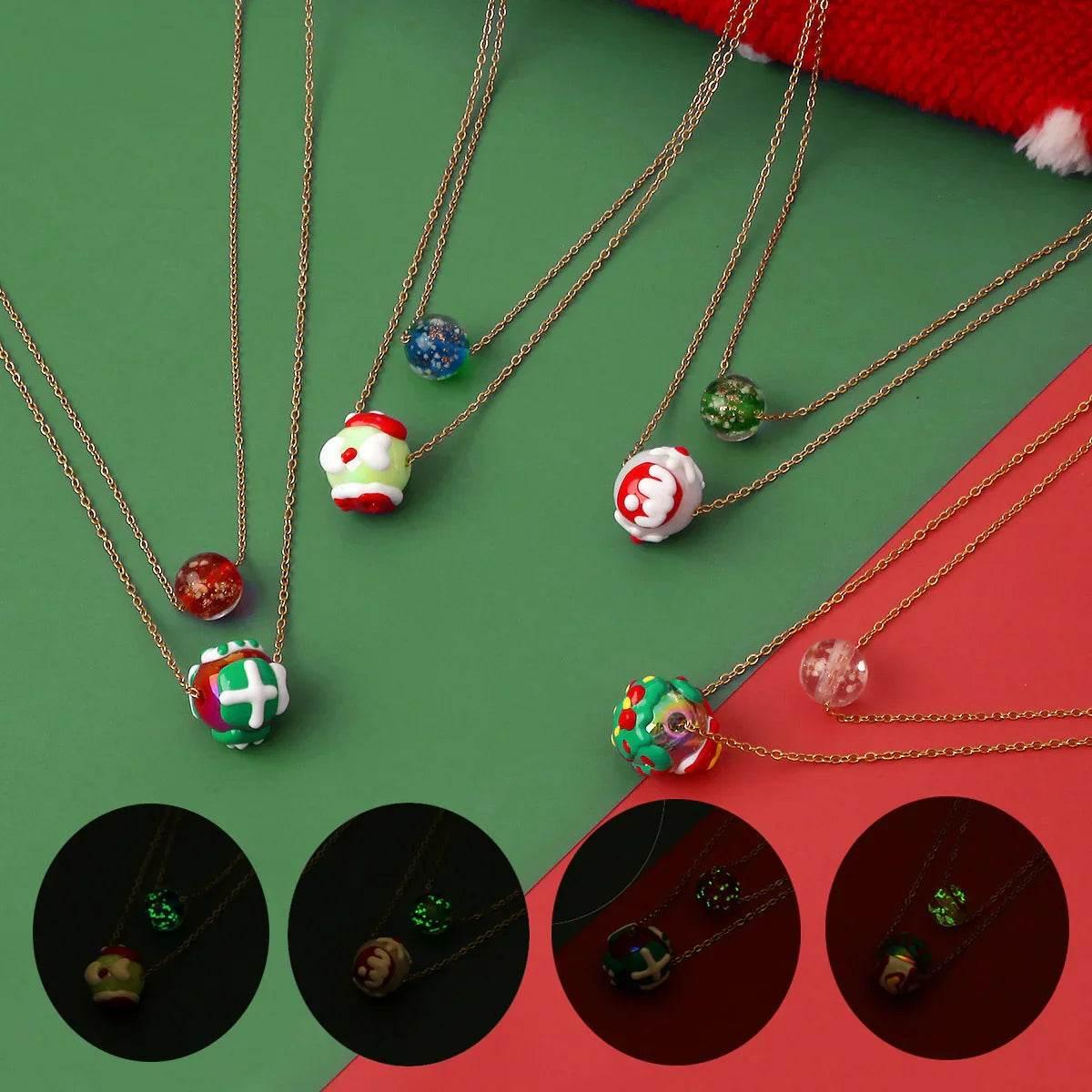 Shop Christmas Luminous Necklace – Festive Santa Charm - ZA-Zola