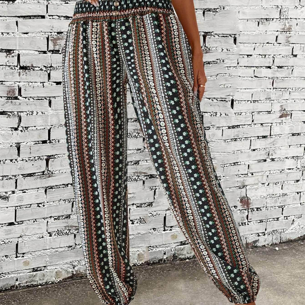 High Waist Loose Print Trousers for Women - ZA-Zola