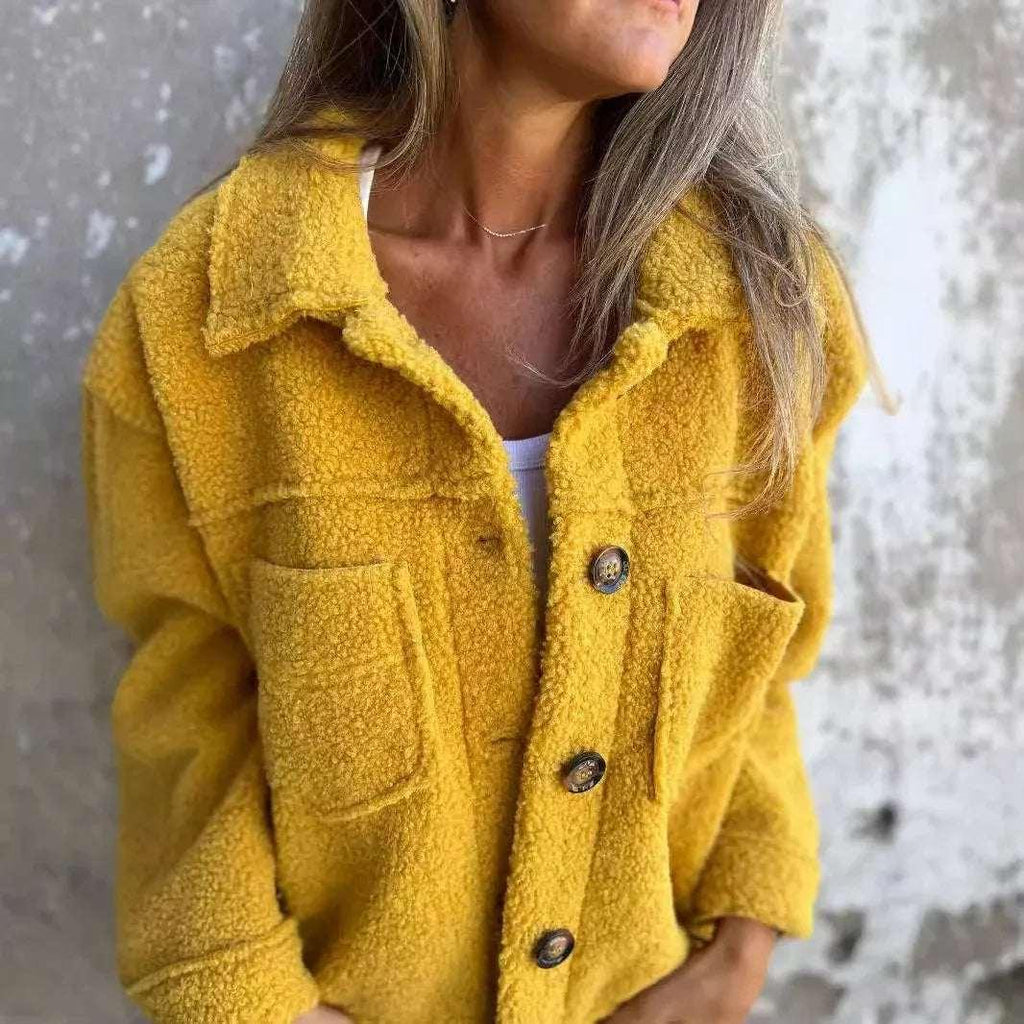 Lamb Wool Coat Women Cropped Winter Jacket - ZA-Zola