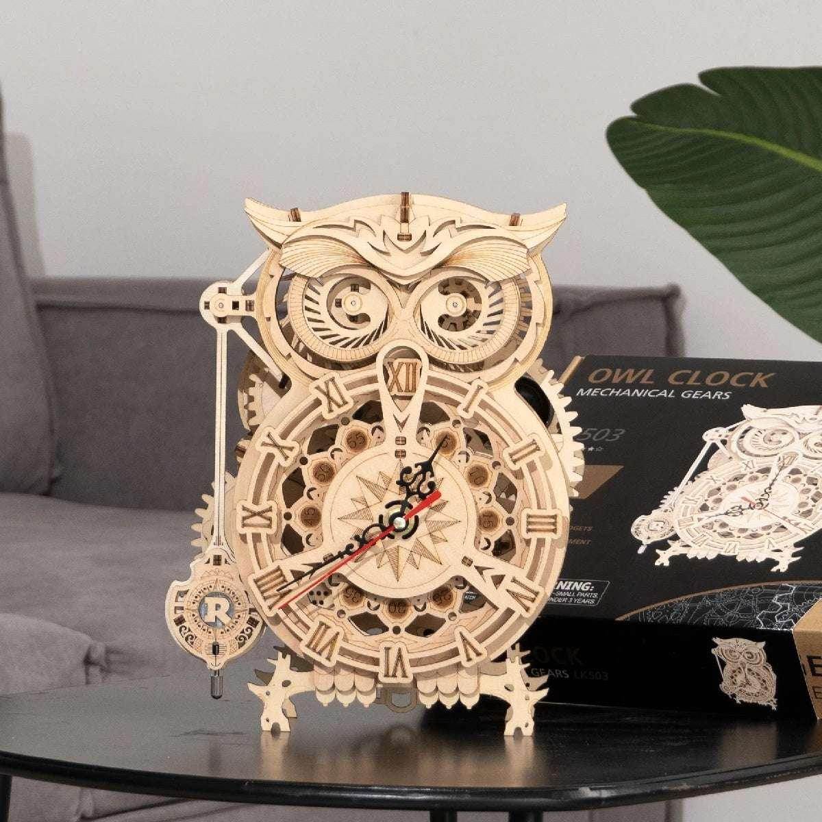 Robotime Rokr 3D Owl Wooden Clock Kit – Fun DIY Gift - ZA-Zola