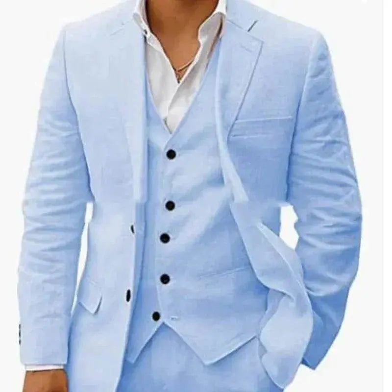 Men’s 6-Piece Linen Suit Set | Business Slim Fit - ZA-Zola