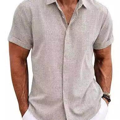Men's short sleeve buckle shirt in light fabric, casual summer style from ZA-Zola UK
