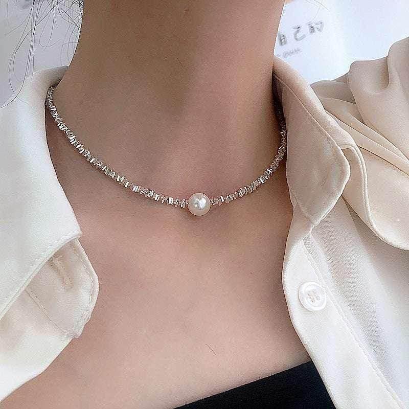 Silver Short Pearl Necklace for Women - ZA-Zola