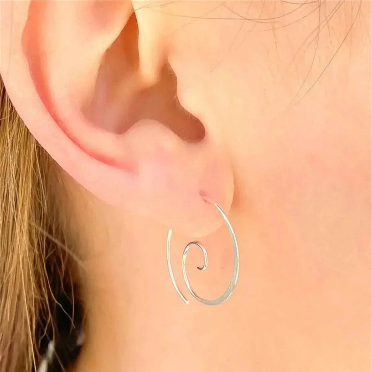 Wave Ripple Geometric Copper Stud Earrings - ZA-Zola