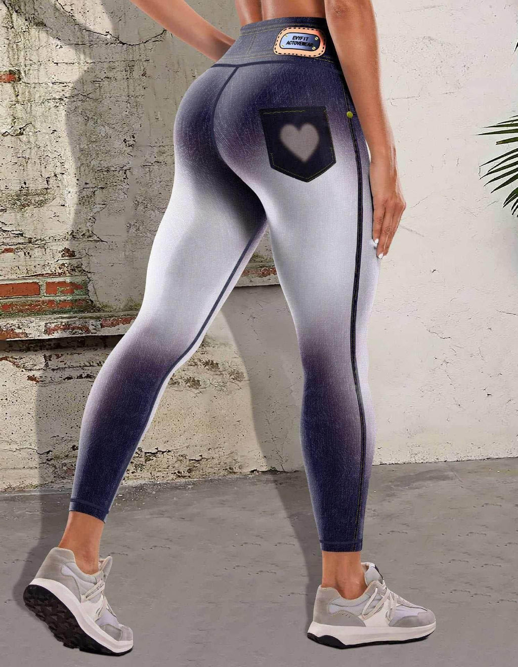 Denim Print Yoga Pants for Women – Stretch Fit - ZA-Zola