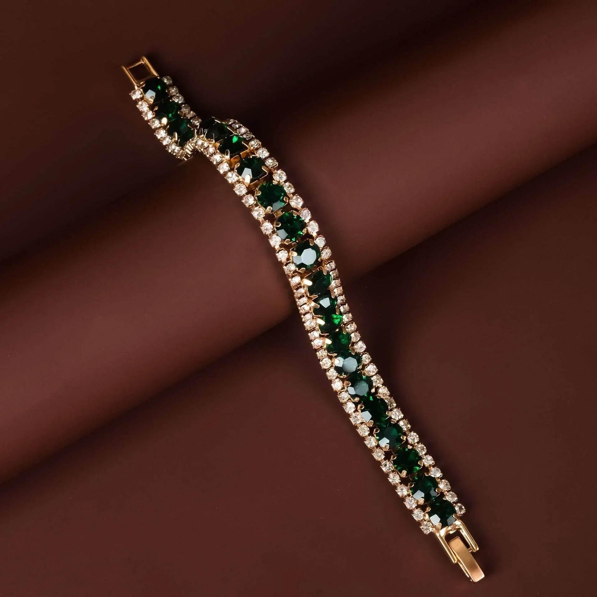 Roman Rhinestone Circle Bracelet | Multi-Color Sparkle - ZA-Zola