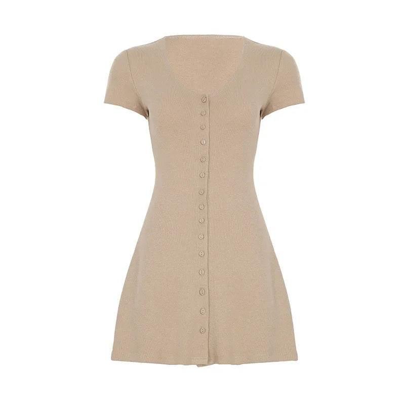 French Romantic A-Line Knitted Short Dress - ZA-Zola