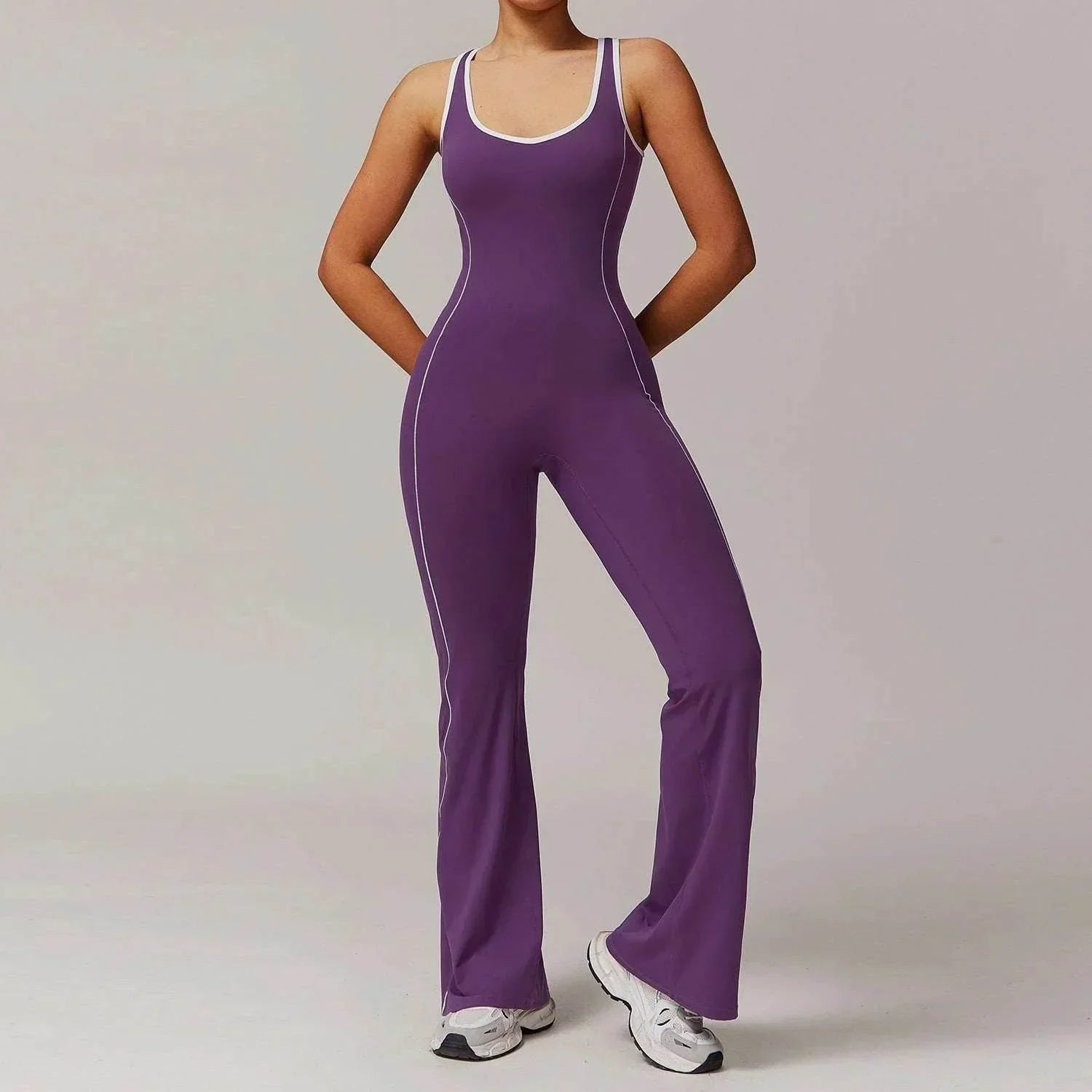 Hollow Back Yoga Jumpsuit – Sculpting & Stylish - ZA-Zola