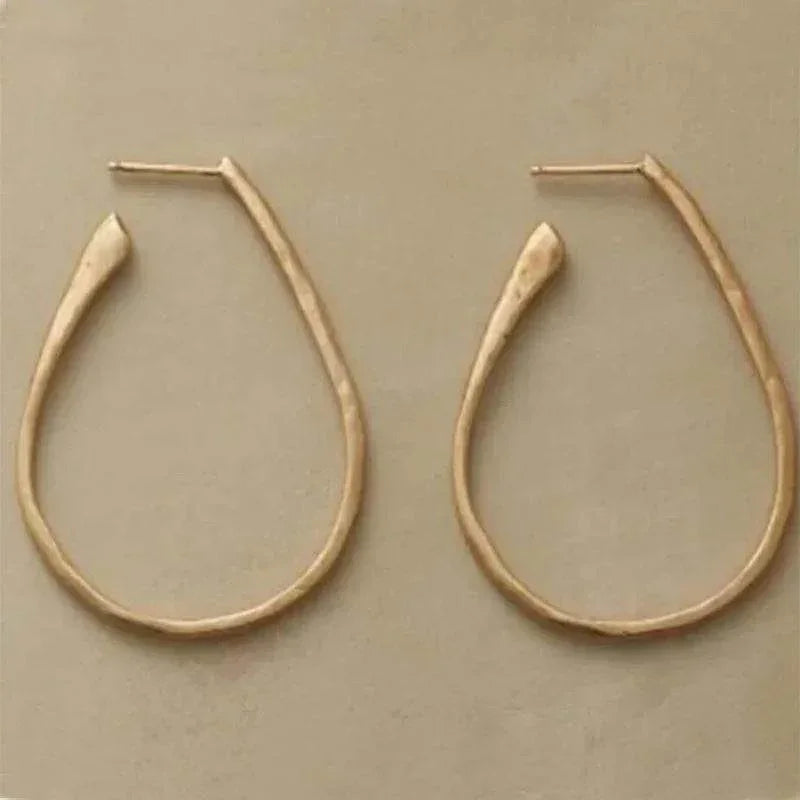 Minimalist Circle Earrings | Camel Gold-Toned Geometry - ZA-Zola