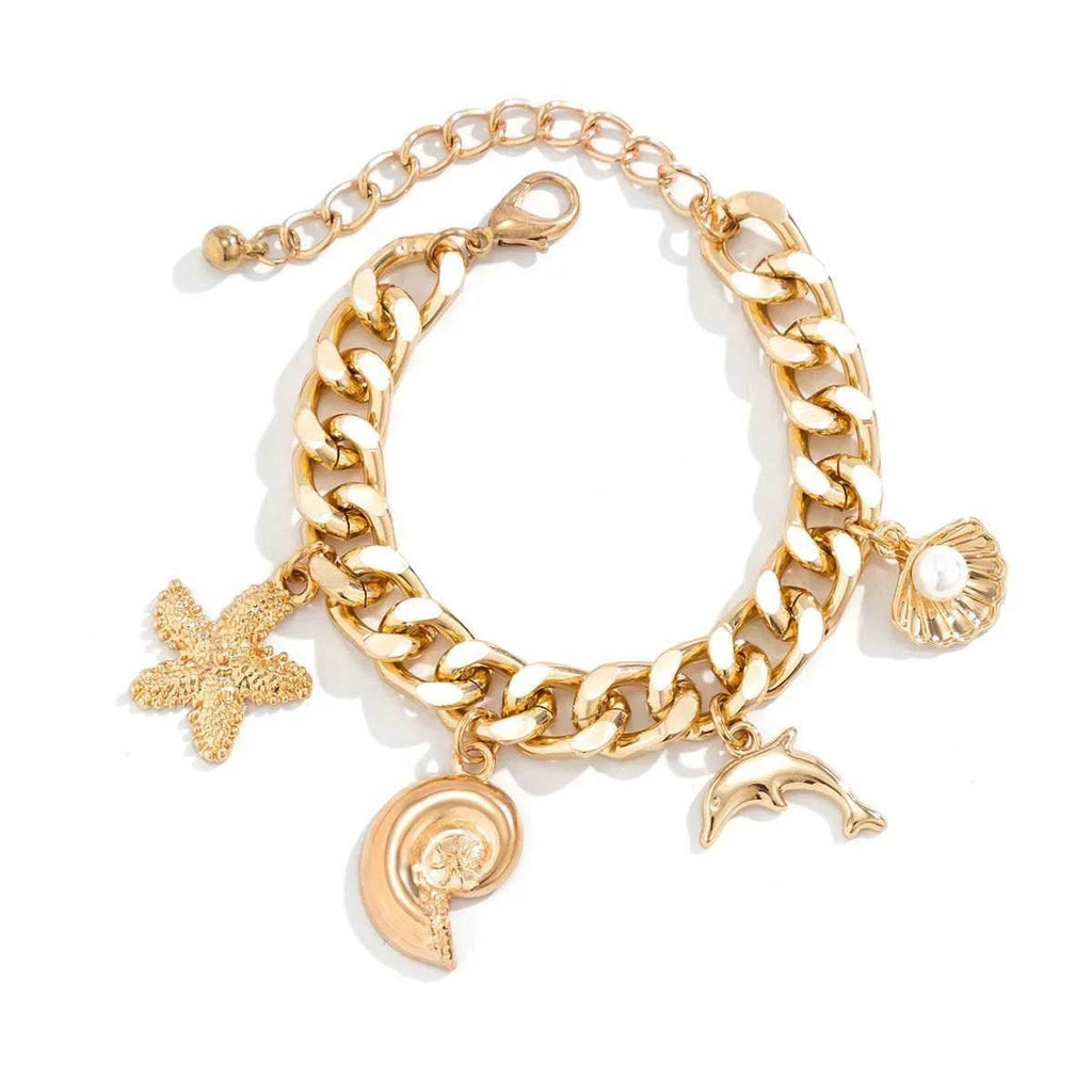 Boho Dolphin Starfish Pendant Necklace & Bracelet - ZA-Zola
