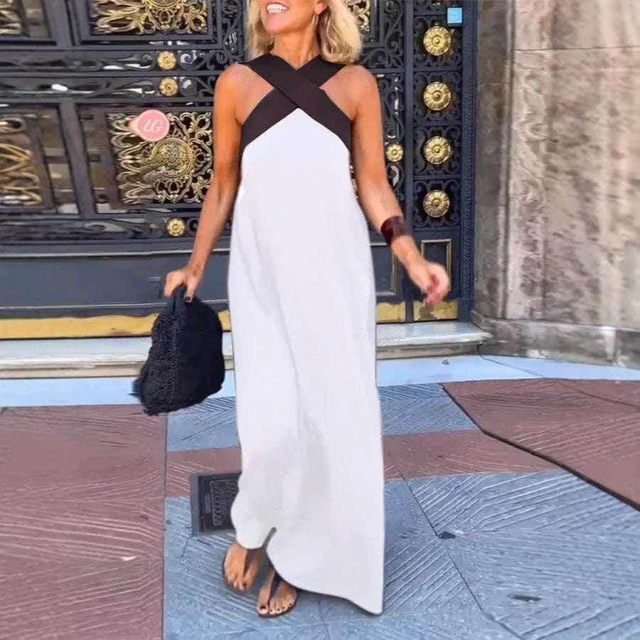 Cross Back Sleeveless Dress – Elegant & Alluring - ZA-Zola