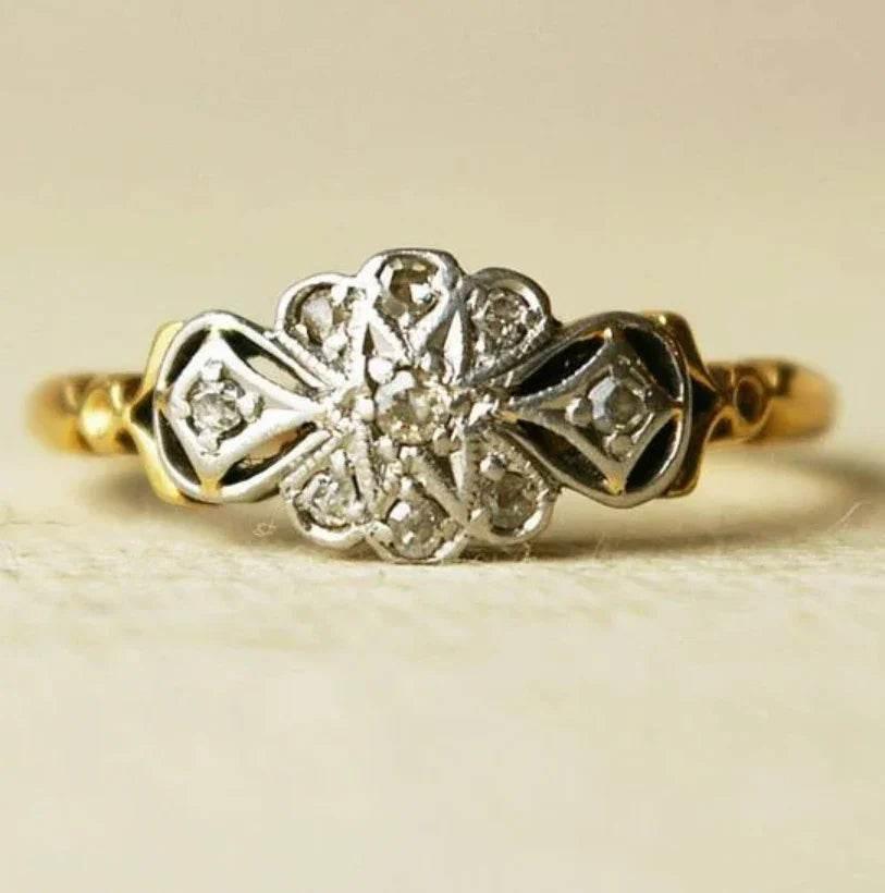 Retro Minimalist Two-Tone Ring for Women - Stylish - ZA-Zola