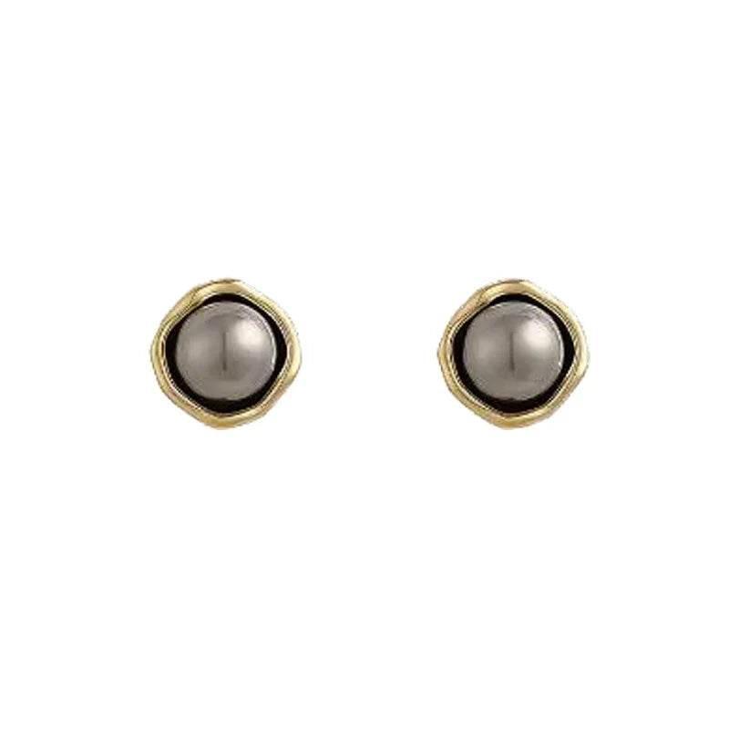 Elegant Gray Pearl Stud Earrings for Women - ZA-Zola