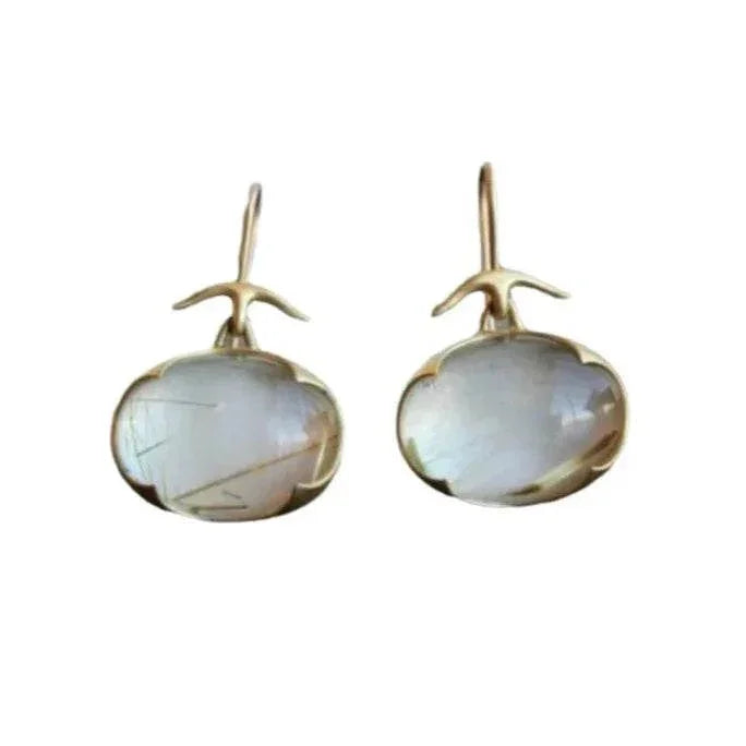 Elegant Gold Oval Stud Earrings for Women - ZA-Zola
