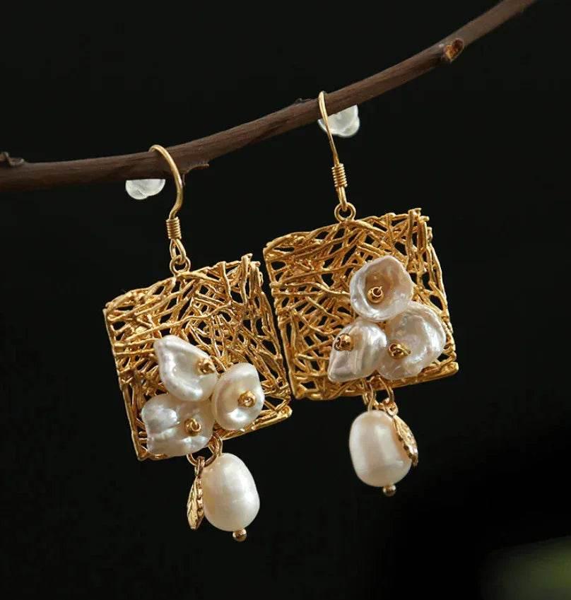 Handmade Natural Water Pearl Drop Earrings - ZA-Zola