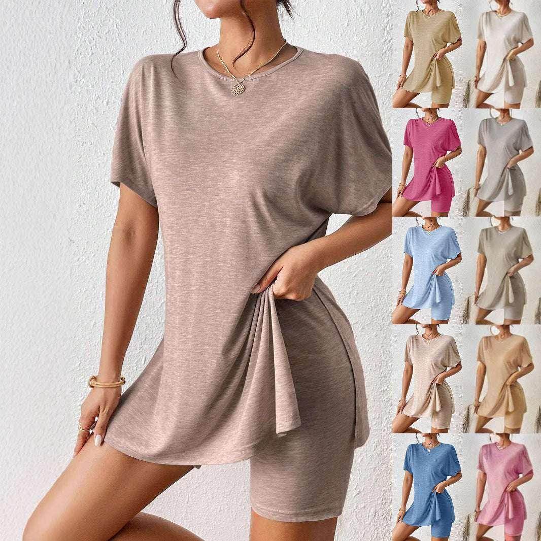 ZA-Zola women's lounge set in multiple colors, featuring a short-sleeve top and shorts