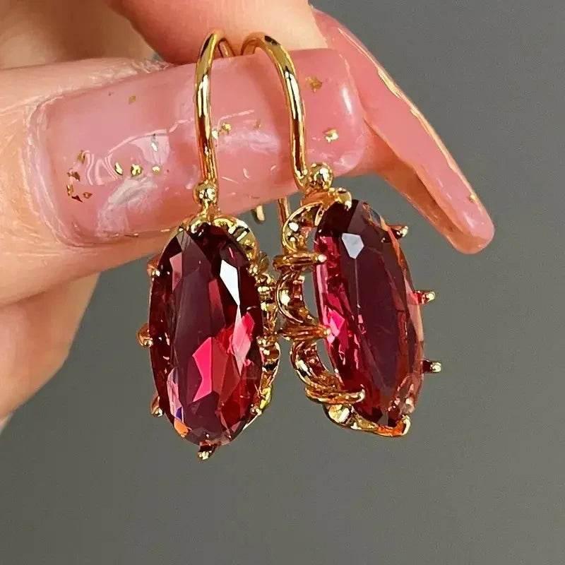 Elegant Gem Eight-Claw Buckle Earrings for Women - ZA-Zola