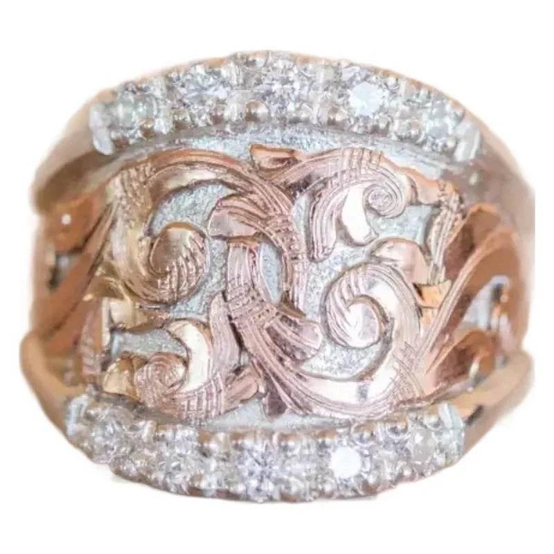 Vintage Court Floating Pattern Ring Unisex - ZA-Zola