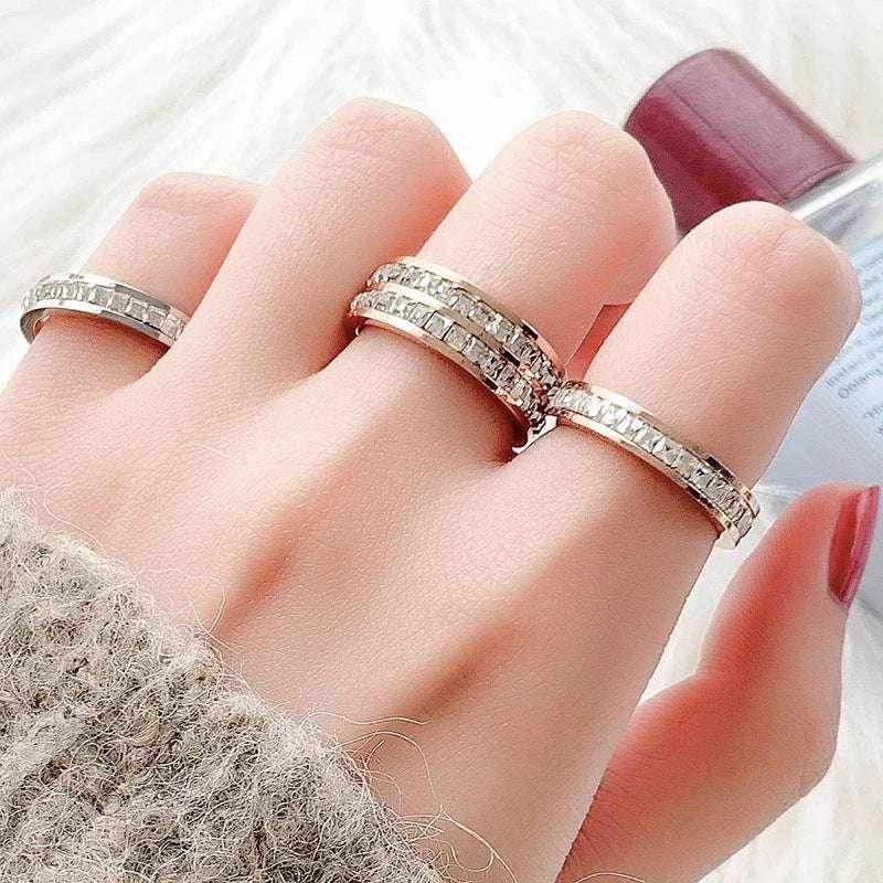 Titanium Steel Star Diamond Couple Ring Unisex - ZA-Zola
