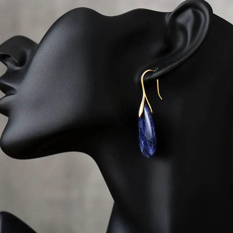 Boho Water Drop Stone Earrings – Ethnic Style - ZA-Zola