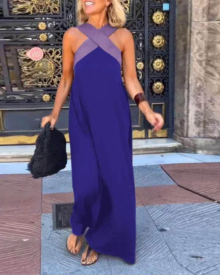 Cross Back Sleeveless Dress – Elegant & Alluring - ZA-Zola