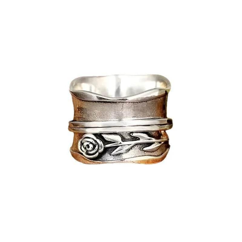 Luxury Vintage Flower Wide Face Retro Ring Women - ZA-Zola