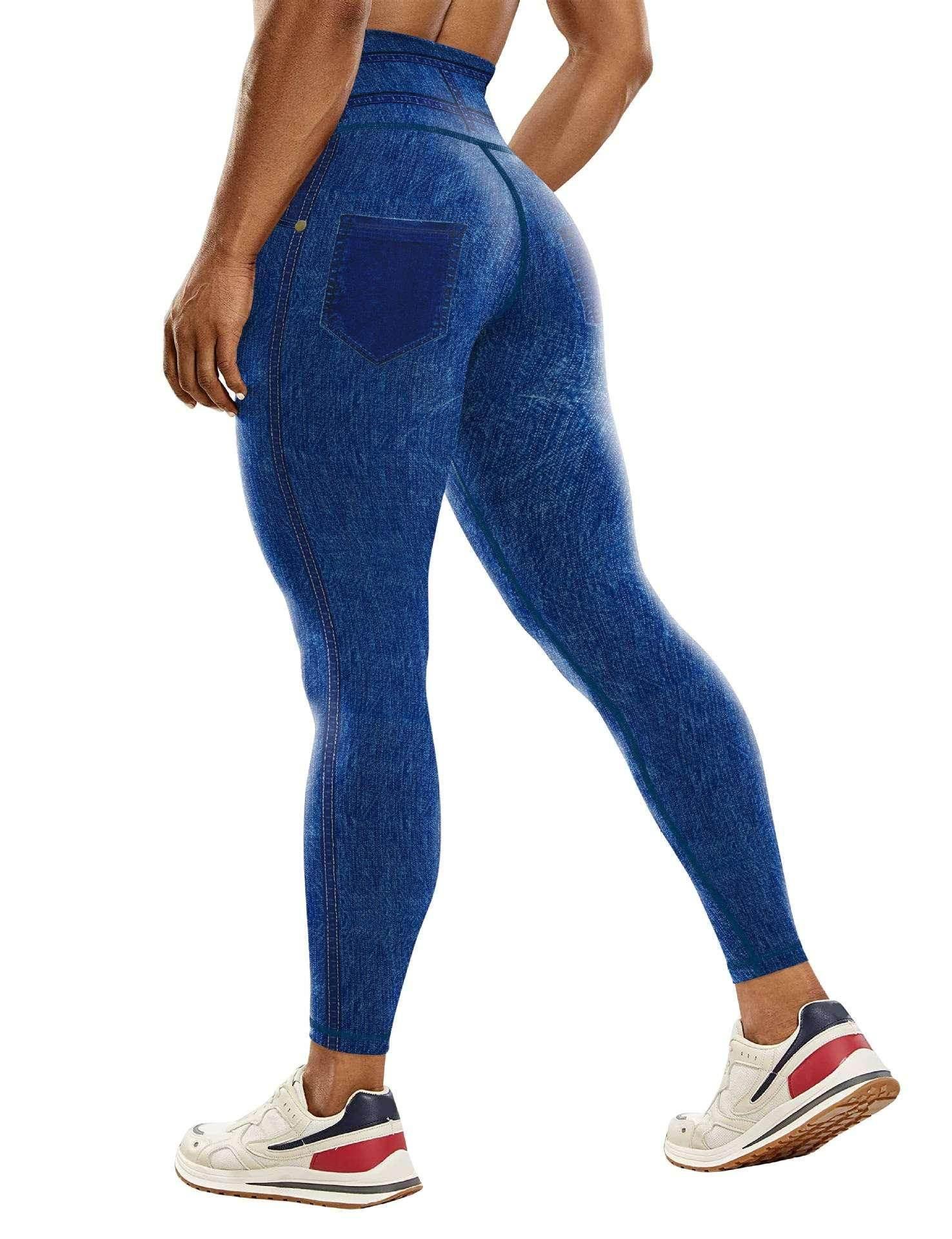 Denim Print Yoga Pants for Women – Stretch Fit - ZA-Zola
