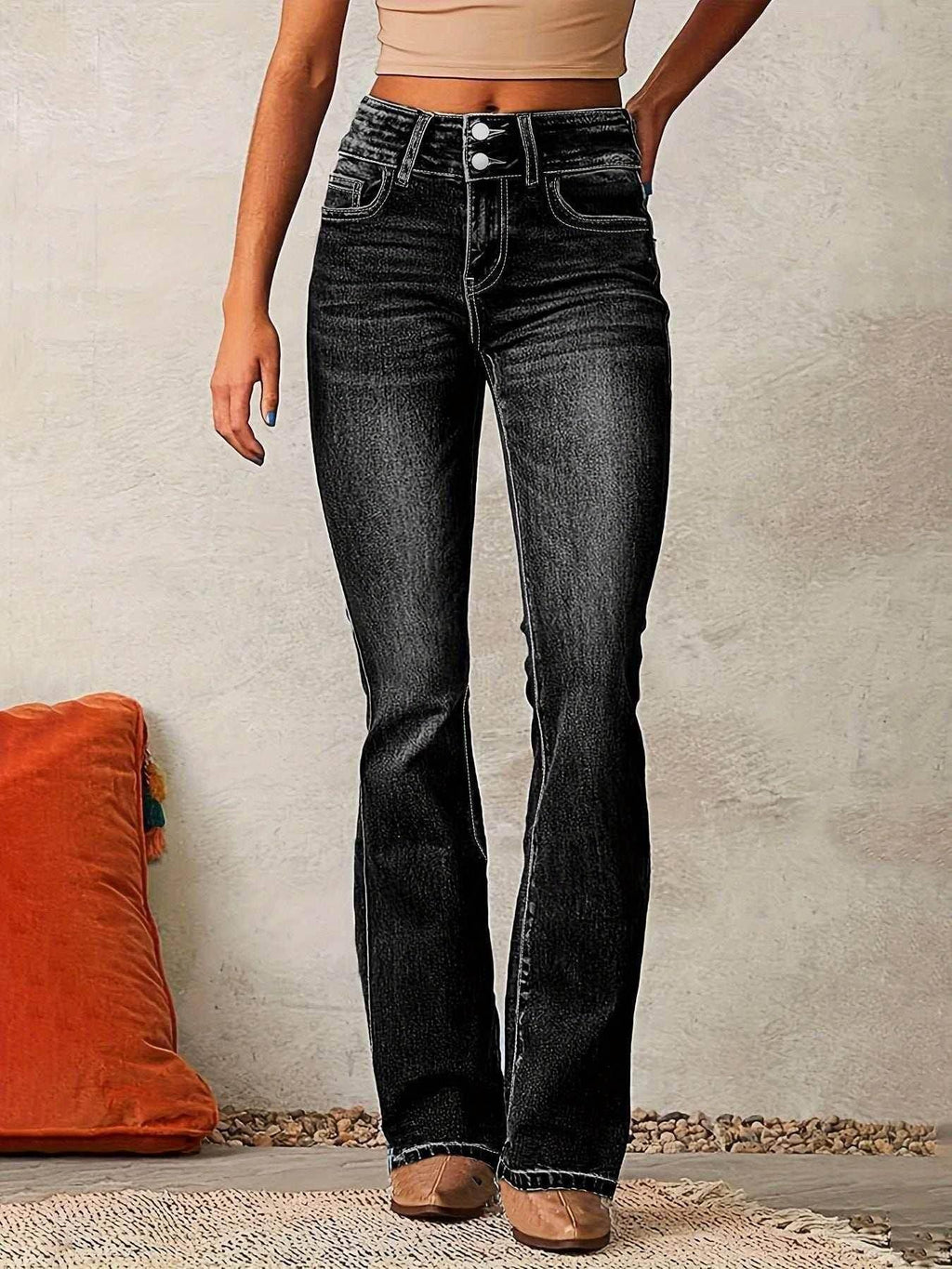 Skinny Flared Distressed Jeans for Women - ZA-Zola