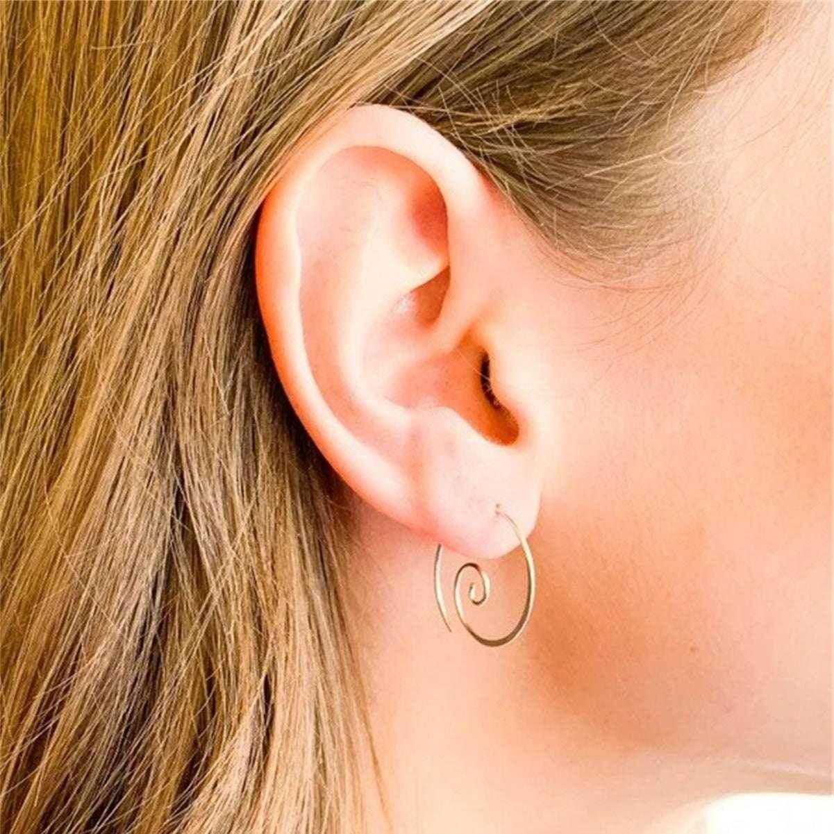 Wave Ripple Geometric Copper Stud Earrings - ZA-Zola