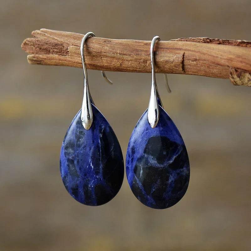 Boho Water Drop Stone Earrings – Ethnic Style - ZA-Zola
