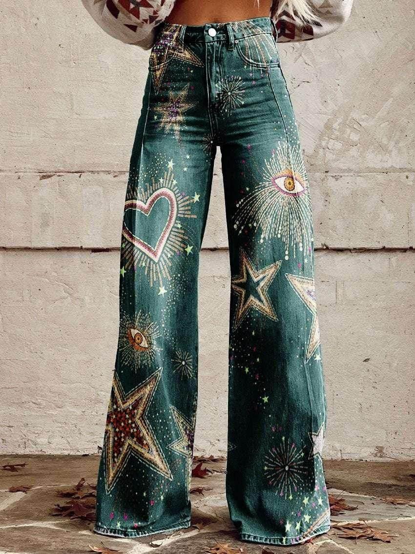 3D Print Bell Bottom Pants – Faux Denim Vibe - ZA-Zola